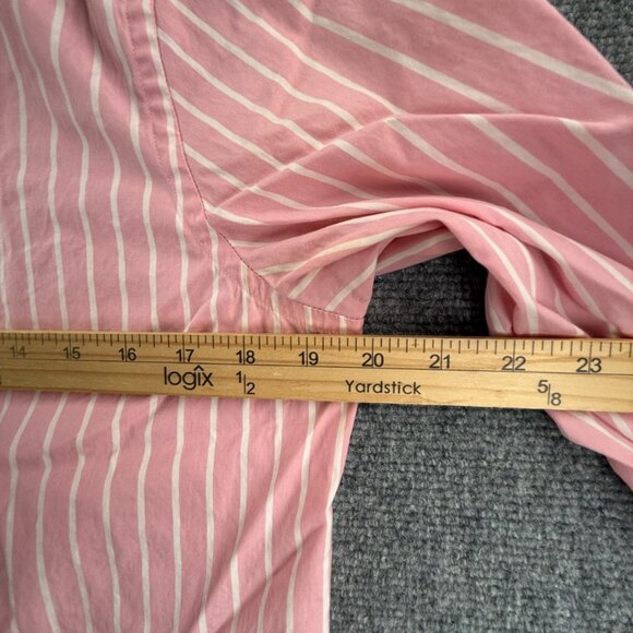 Lauren Ralph Lauren Contrast Collar Pink White Button Up Shirt Women Medium - Picture 7 of 14